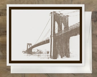 Brooklyn Bridge Note Card SET of 16. Brooklyn Stationery Set, Brooklyn Gift, Manhattan Stationery Set, New York City Stationery