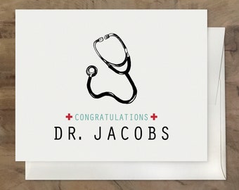 DOCTOR GRADUATION card. Congratulations Medical Student Card. New Doctor Card, MD Card, Custom Doctor Graduation Card