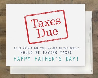FATHER'S DAY Card - Accountant Dad Card - I Love You Dad. Carte pour papa. Funny Father’s Day Card - Taxes Card - Carte hilarante pour papa