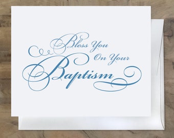 Baptism Card. Beautiful Lovely Handmade Baby Christening Card. Congratulations Baby Boy or Girl. Blessed Baptism - Bless You Card