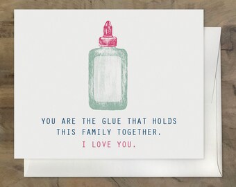 FATHER'S DAY or Mother's Day Card -  I Love You Dad. Thinking of You. I love you Mom. Funny Sweet Cute Mother's Day Card for Parents