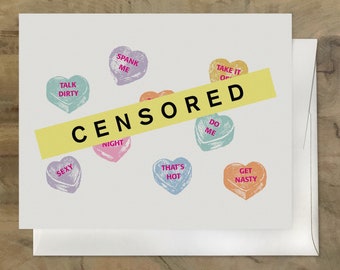 DIRTY Sexy Valentine Card.  Hot Steamy I Love You Card. Naughty Valentine's Day Card. Dirty Candy Hearts. Slutty - Mature Content. X Rated
