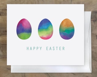 Hand Painted Easter Egg Card - Tie Dyed Easter Eggs - Gorgeous Easter Card - Beautiful Easter eggs