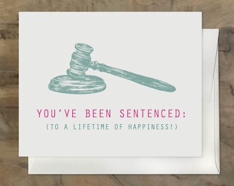 Funny WEDDING CARD, Thoughtful Wedding Card, Newlywed Card, Wedding Card for a Lawyer, Judge Wedding Card, Ex Con Wedding Card