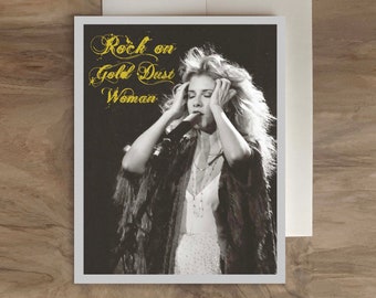 Stevie Nicks Birthday Card. Fleetwood Mac. 1970s Card. Ancient Queen - Over the Hill Birthday Card - Gold Dust Woman - Gypsy Birthday Card