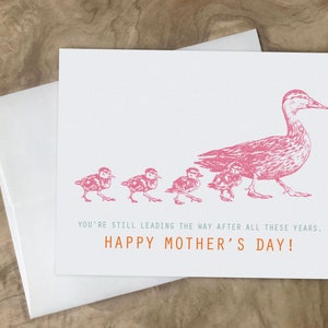 Sweet Adorable Loving Card for MOM I love you mom. Thinking of You Ducks Card Cute Lovely Thoughtful Mother's Day Card image 5