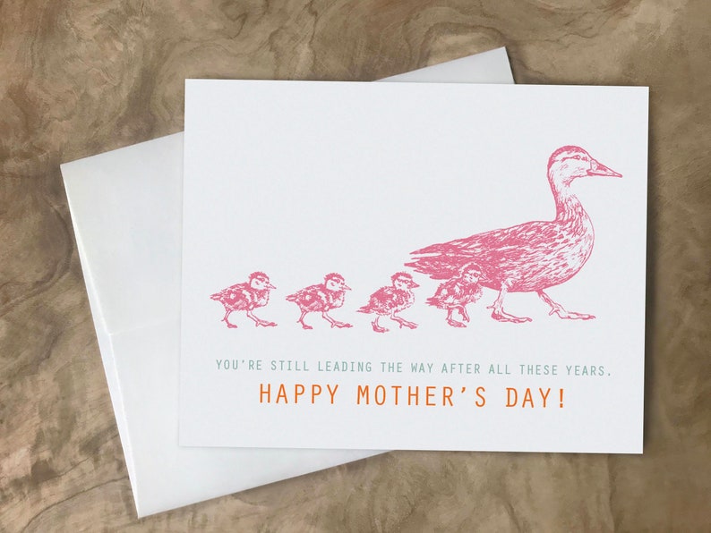 Sweet Adorable Loving Card for MOM I love you mom. Thinking of You Ducks Card Cute Lovely Thoughtful Mother's Day Card image 5