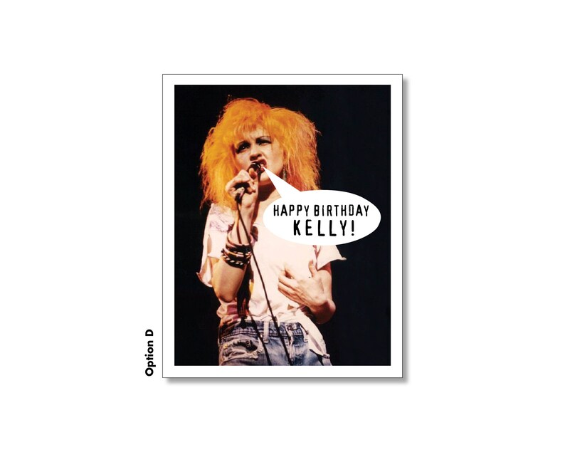 CYNDI LAUPER Card. Personalized Cyndi Lauper Birthday Card Etsy Israel