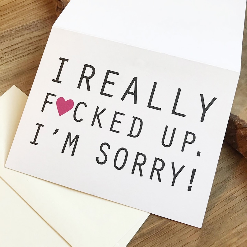 I'm Sorry CARD. Sympathy Card. Me. Funny Hilarious