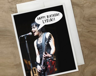 Joan Jett Birthday Card, Customized Joan Jett Card, The Runaways, Rock n Roll Birthday Card