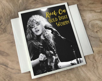Stevie Nicks Birthday Card. Fleetwood Mac. 1970s Card. Ancient Queen - Over the Hill Birthday Card - Gold Dust Woman - Gypsy Birthday Card