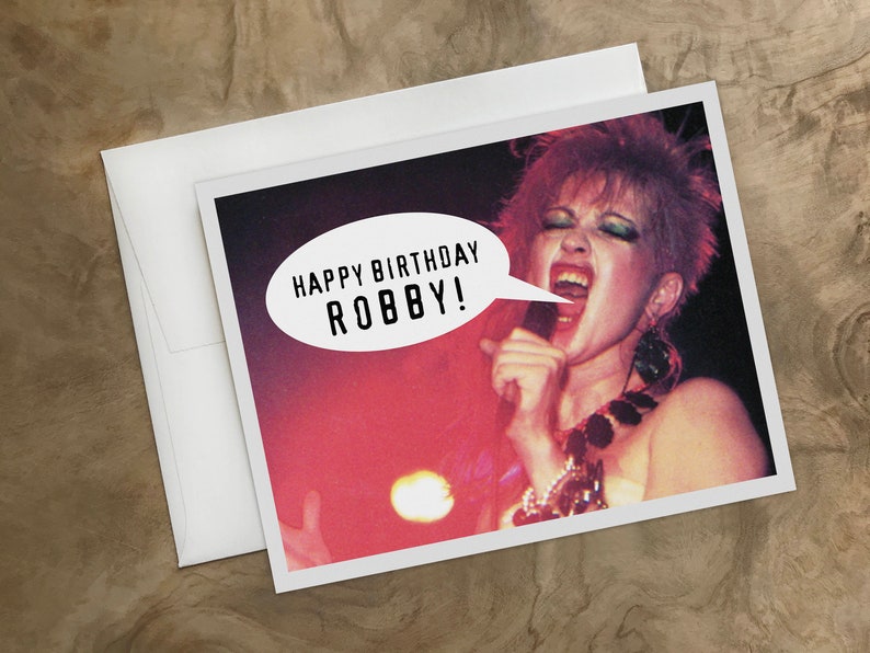 CYNDI LAUPER Personalized Happy Birthday Card Get Your Super Etsy