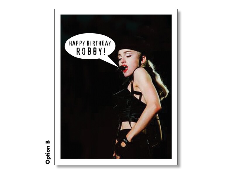 MADONNA Happy Birthday Card. Personalized Madonna Card. Super | Etsy