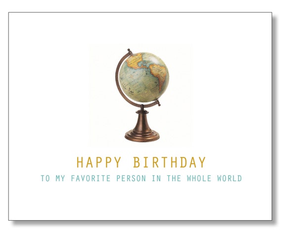 globe birthday card awesome happy birthday card my favorite etsy