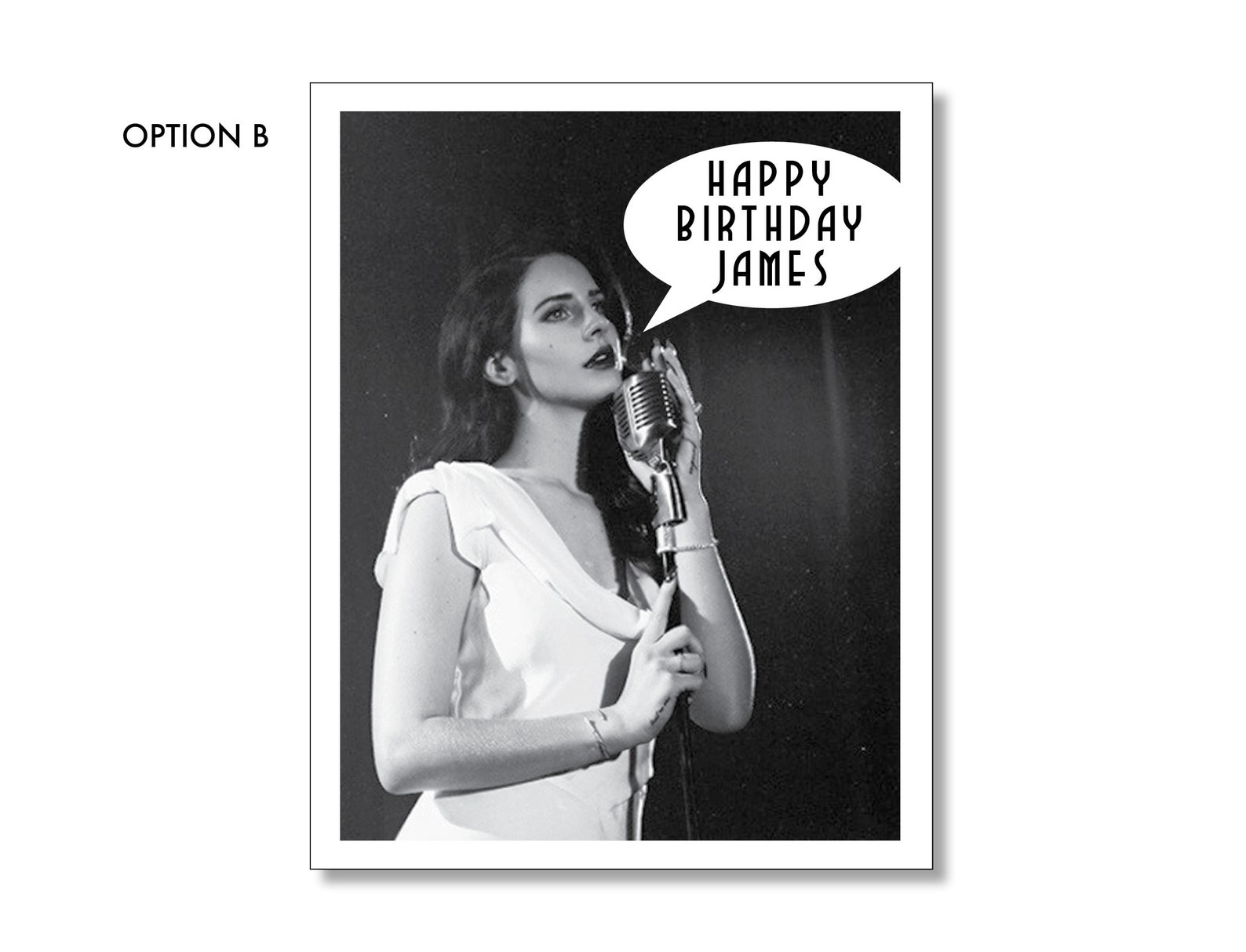 Lana Del Rey Birthday Card. Custom Personalized Lana Del Ray Etsy