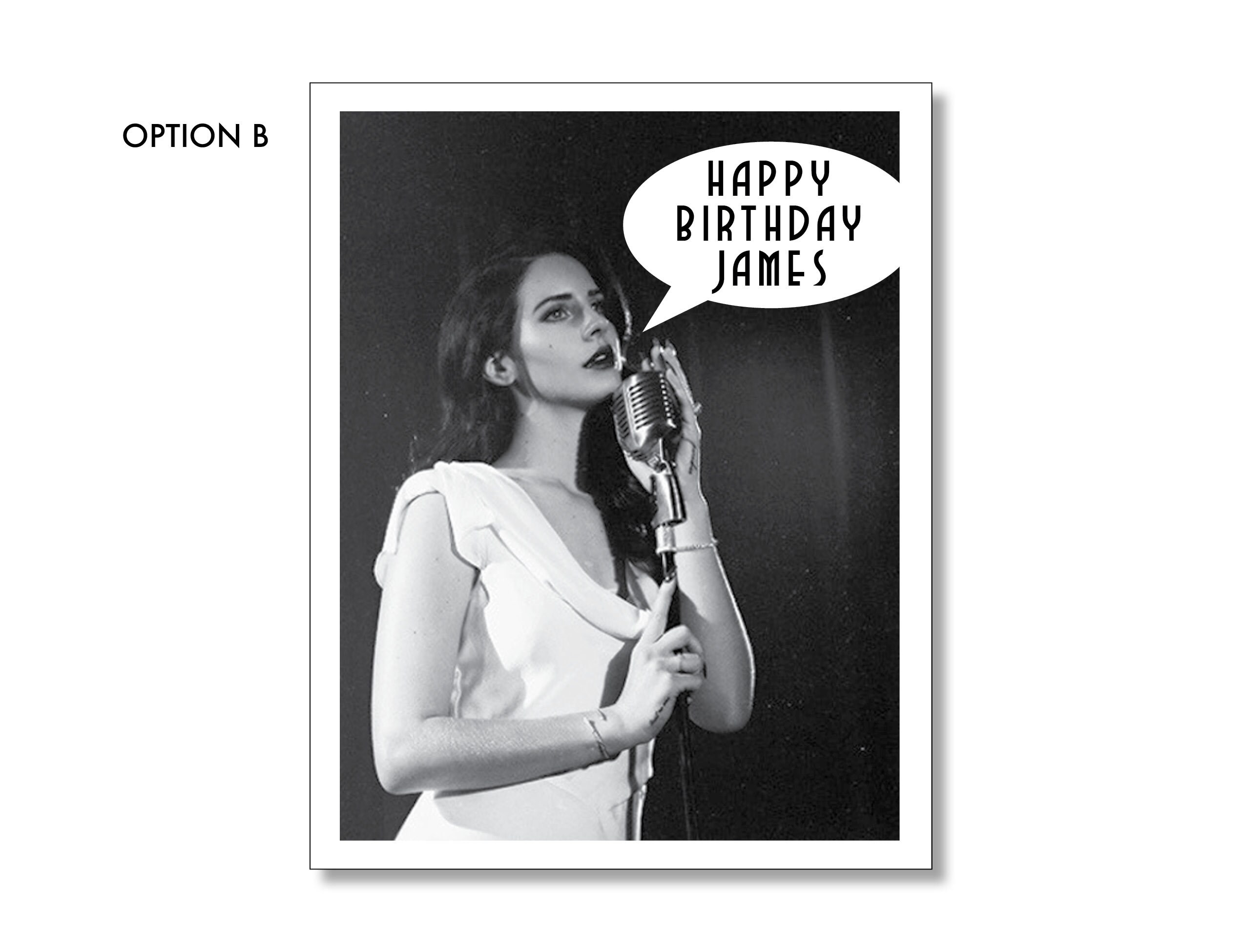 Lana Del Rey Birthday Card. Custom Personalized Lana Del Ray | Etsy