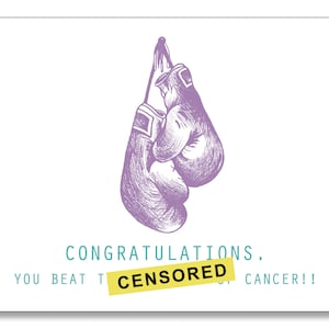 FÉLICITATIONS vous battre la merde hors de la carte cancer. Cancer de la F*ck! Carte de rémission, carte sans cancer. Contenu mature. Carte de survivant du cancer