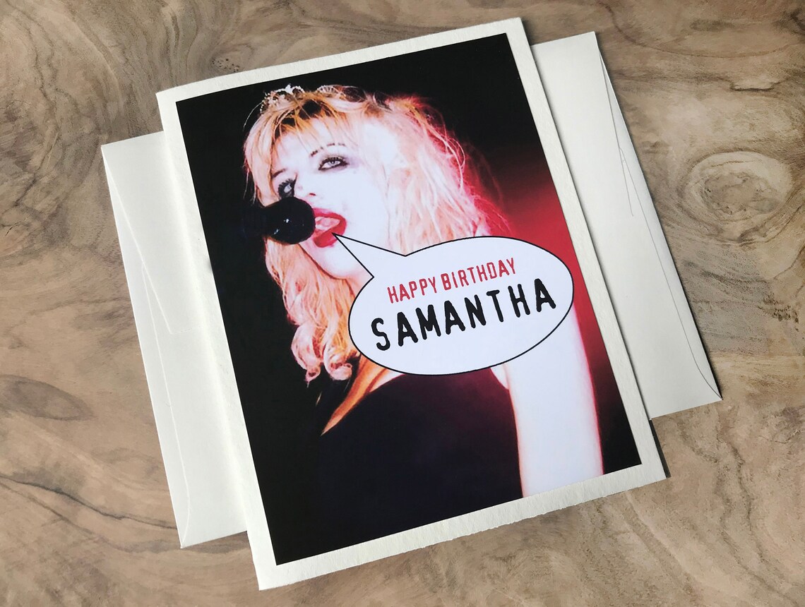 Personalized COURTNEY LOVE Birthday Card HOLE Band. Super - Etsy
