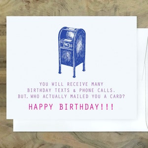 Carte de joyeux anniversaire drôle et douce. Adorable carte d'anniversaire faite main. Carte d'anniversaire pour ados. Carte réseaux sociaux.