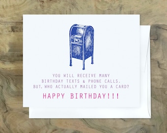 FUNNY, Sweet Kind HAPPY BIRTHDAY card. Adorable Handmade Birthday Card. Birthday Card for Teens. Social Media Card.