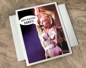 MADONNA Happy Birthday Card - Awesome Sexy Funny Madonna tribute Card! 1980s 1990s Gift. Personalized Birthday Card