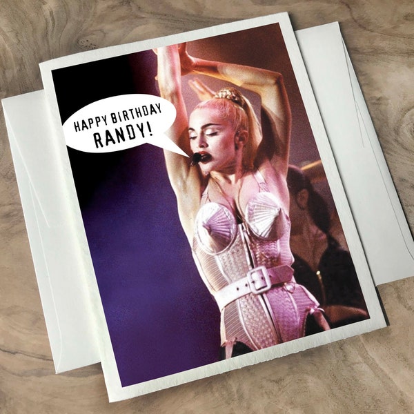 MADONNA Happy Birthday Card - Awesome Sexy Funny Madonna tribute Card! 1980s 1990s Gift. Personalized Birthday Card