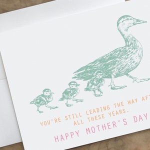 Sweet Adorable Loving Card for MOM I love you mom. Thinking of You Ducks Card Cute Lovely Thoughtful Mother's Day Card image 6