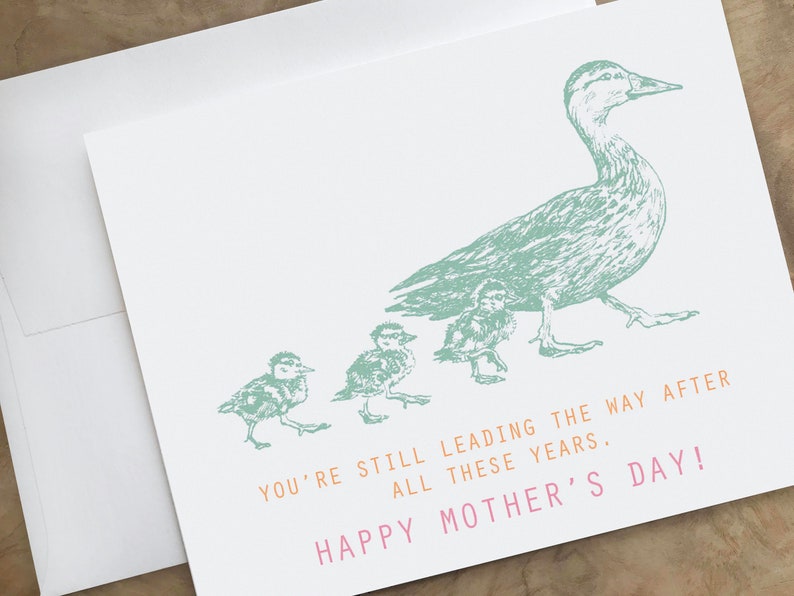 Sweet Adorable Loving Card for MOM I love you mom. Thinking of You Ducks Card Cute Lovely Thoughtful Mother's Day Card image 6