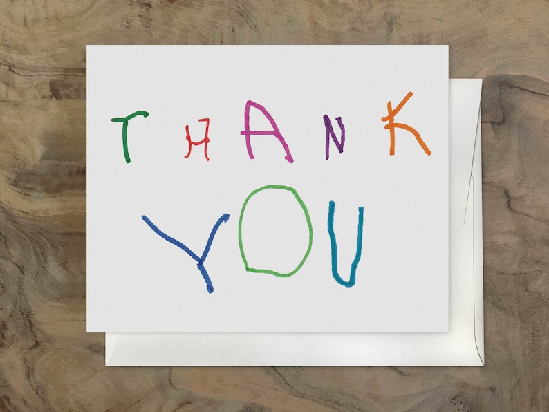 Entzückende Kinder DANKE CARD. Süße KinderKarte Etsy