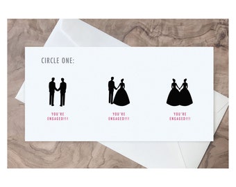 Money Holder Engagement Card. Adorable Just Engaged Card, Interactive Engagement Card, Gay Engagement Card - LGBTQ Engagement Card