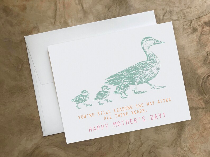 Sweet Adorable Loving Card for MOM I love you mom. Thinking of You Ducks Card Cute Lovely Thoughtful Mother's Day Card image 8