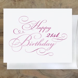21e carte d’anniversaire. Élégant Just Tuned 21 Card. Lovely Happy Birthday Card. Félicitations 21e anniversaire