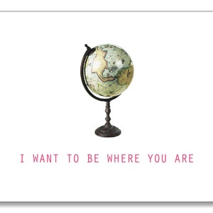 I Miss You Card. Social Distancing Card. Long Distance Card - I Want to Be Where You Are. Cosmos - Astronomy Card - Map Lover Card