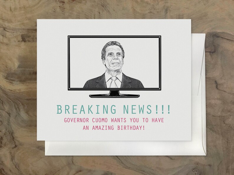 Governor Cuomo Birthday Card Funny Liberal Birthday Card Etsy