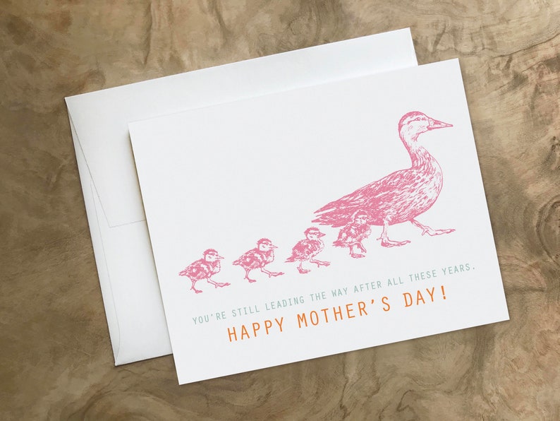 Sweet Adorable Loving Card for MOM I love you mom. Thinking of You Ducks Card Cute Lovely Thoughtful Mother's Day Card image 7