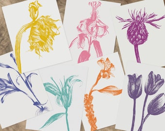 FLOWER Stationery Set, Beautiful Floral Greeting Cards, 14 Card Gift Set, Lovely Birthday Gift, Floral Spring Greeting Cards