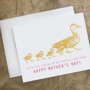 Sweet Adorable Loving Card for MOM I love you mom. Thinking of You Ducks Card Cute Lovely Thoughtful Mother's Day Card image 4