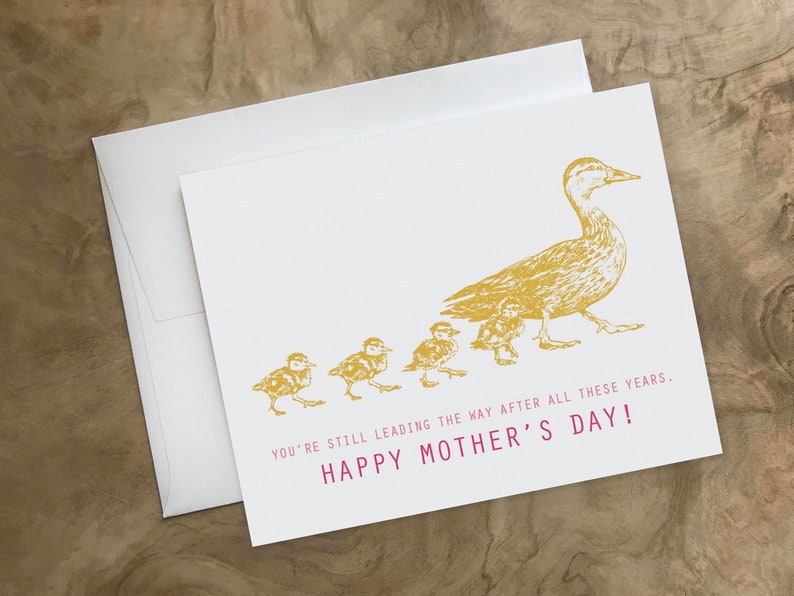 Sweet Adorable Loving Card for MOM I love you mom. Thinking of You Ducks Card Cute Lovely Thoughtful Mother's Day Card image 4