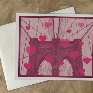 Set di cancelleria di New York. 8 carte di New York. Biglietti del ponte di Brooklyn, Biglietti vintage di New York City, Regalo di New York, Set di biglietti di auguri di New York