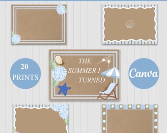 Coastal Canva Banner Boarder Bundle (Set of 20) | Digital Banner Boarders | Printable Banner Template | Customizable Canva Templates