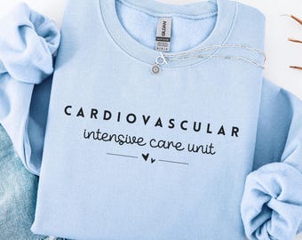CVICU Nurse Sweatshirt, Cardiovascular ICU Crewneck, Cardiac ICU Nurse Gift, Minimalist Nursing Pullover, Intensive Care Nurse Sweater