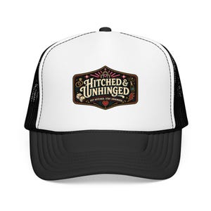 Hitched Unhinged Trucker Hat, Bachelor Bachelorette Party Hat, Final Fling Crew