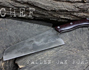 Handcrafted FallenOakForge FOF "Chef" full tang high carbon alloy kitchen knife