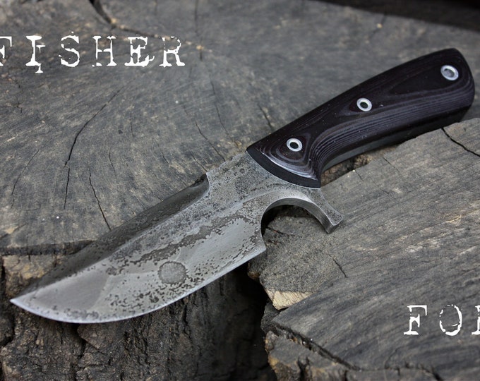 Handcrafted Fallen Oak Forge FOF "Fisher", survival, and hunting blade
