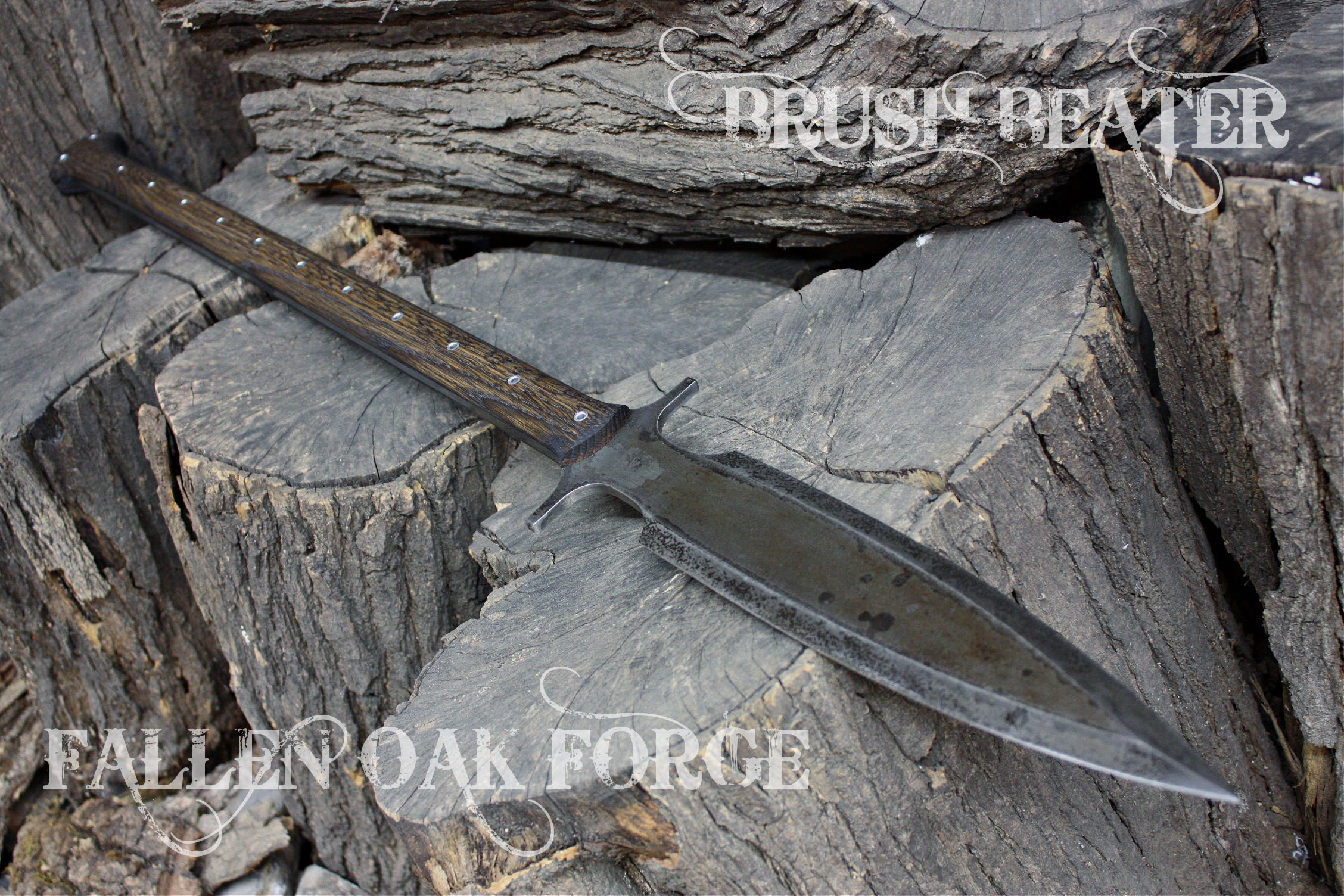Handmade Fallen Oak FOF Reckoning and Brush Beater full tang