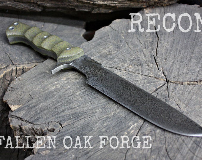 Handcrafted Fallen Oak Forge FOF "Recon", full tang tactical knife