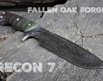 Handcrafted Fallen Oak Forge FOF "Recon 7", full tang knife