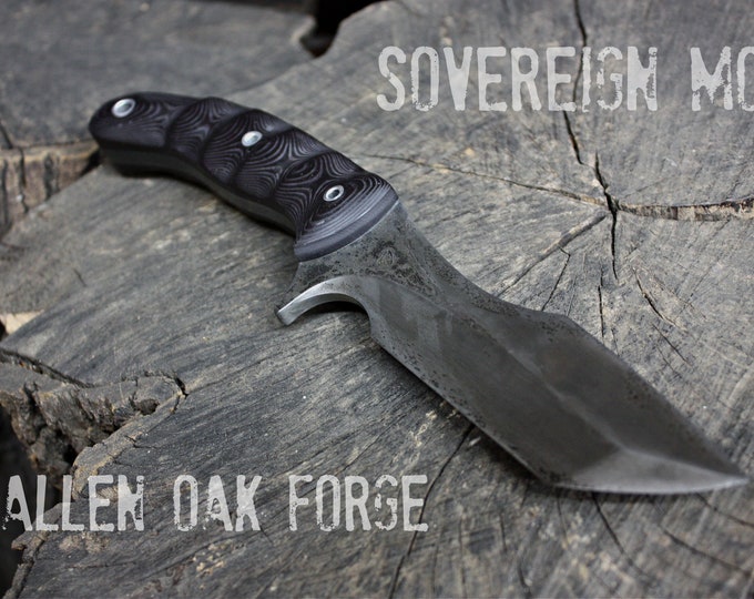 Handcrafted Fallen Oak Forge FOF "Sovereign mod" Custom grind full tang tactical knife