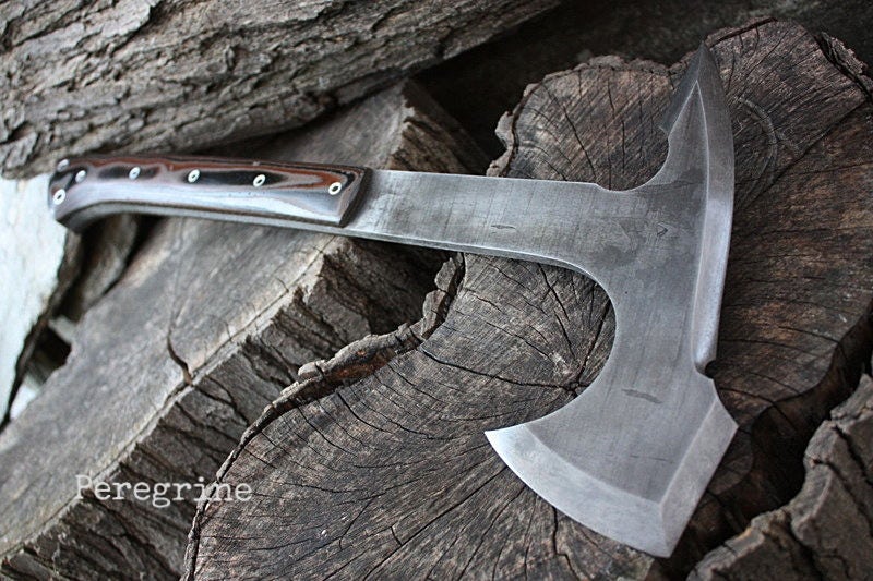 Handmade Full Tang Tomahawk in 1084 With Black G10 Scales Made in