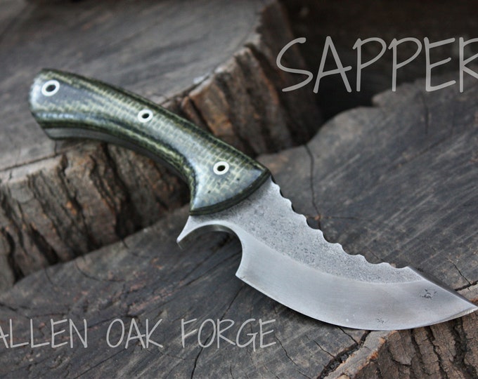 Handcrafted Fallen Oak Forge FOF "Sapper Mod", survival, and hunting blade